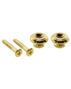 Boston strap buttons, metaal, goud, met schroef, v-model, diameter 15mm, 2-pack