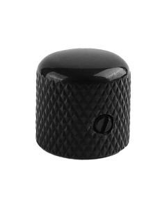 Boston dome knob, metal, diam 19,0 x19,0mm, with set screw, shaft size 6,1mm, black