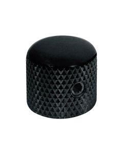 Boston dome knob, metal, diam 15,0 x14,0mm, with set screw allen type, shaft size 6,1mm, black