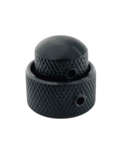 Boston double dome knob, metal, 14x11  19x10mm, with set screws allen type, shaft size 3,0  6,0, black