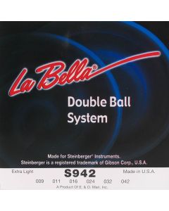 La Bella Double Ball End System snarenset elektrisch, voor Steinberger, double ball end, extra light, 009-011-016-024-032-042