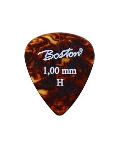 Boston 1.00 mm. plectrums, celluloid, tortoise, heavy, standaard druppel model, 24-pack