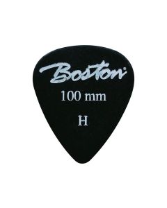 Boston 1.00 mm. plectrums, celluloid, zwart, heavy, standaard druppel model, 24-pack