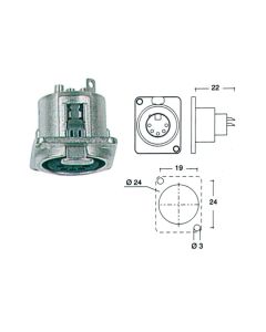 Neutrik xlr chassis connector, female, 5-polig, d behuizing