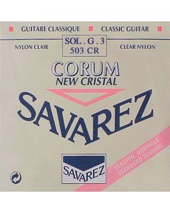 Savarez G-3-snaar, New Cristal clear nylon, sluit aan bij 500-CRJ set, normal tension