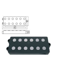 Boston pickup MM-model, black, ceramic, 4 conductors, 6-string