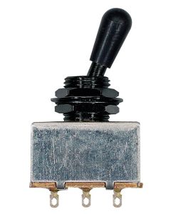 Boston toggle switch 3-way, block shape, black knob, black