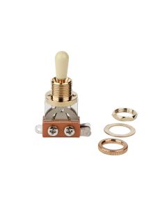 Boston toggle switch 3-way, open, gold lacquer, ivory cap