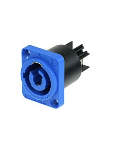 Neutrik Speakon voeding chassis connector, male, 20 ampere, 3-polig, blauw, (power in)