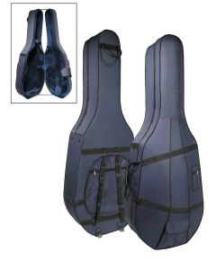 Boston contrabaskoffer, 3/4, schuimrubber, blauw