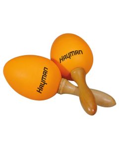 Hayman schudeieren, plastic, oranje, paar, met steel, 40 grams1