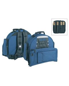 Boston deluxe gigbag voor snaartrom met stokkenhoes, zwart-blauw, 15 mm gevoerd hardfoam, 14"x 6,5"