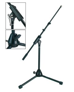 Boston Stage Pro Series microfoonstatief, met uitschuifbare hengel zwart, max hoogte 50cm