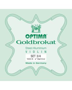 Optima Goldbrokat snarenset viool 3/4, steel & aluminum, met ball end E-1