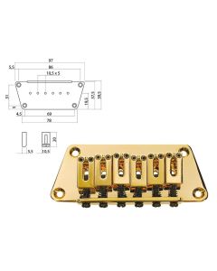 Boston brug-staartstuk, Stallion, pitch 10,5mm, goud