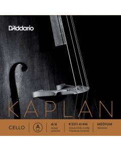 D'Addario Kaplan cello snaar A-1, titanium wound on steel core