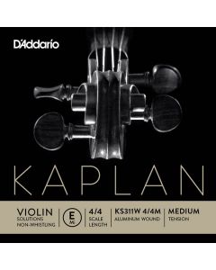 D'Addario Kaplan non-whistling vioolsnaar E-1, aluminum wound