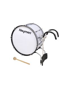 Hayman grote trom / overslagtrom, 22 inch, 12 inch diep, wit, met aluminium harnas