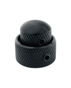 Boston double dome knob, metal, 15x14  19x12mm, with set screws allen type, shaft size 6,0  8,0, black