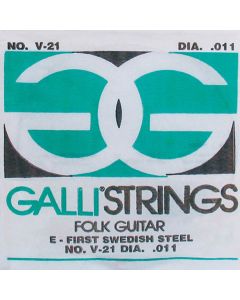 Galli Folk Guitar E-1 snaar voor akoestische gitaar, 011, plain steel, ball-end