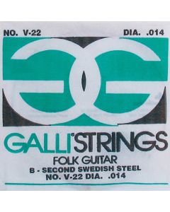 Galli Folk Guitar B-2 snaar voor akoestische gitaar, 014, plain steel, ball-end