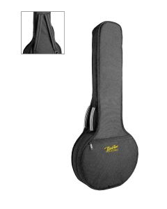 Boston gigbag voor folkbanjo, hoogte: 104 cm., 21 mm. gevoerd nylon, zwart