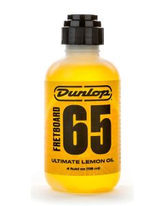 Dunlop Fretboard 65 Ultimate Lemon Oil fingerboard polish, bottle with dab-o-matic applicator top