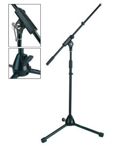 Boston Stage Pro Series microfoonstatief, met hengel, zwart, max hoogte 100cm