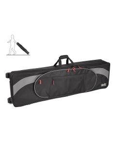 Boston Super Packer gigbag voor stage piano, 25 mm. gevoerd, 1400 x 380 x 165 mm., zwart en grijs, met wielen