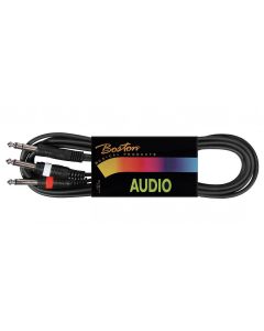 Boston audio kabel, zwart, 1.5 meter, 2x jack mono - jack stereo