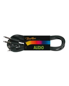 Boston audio kabel, zwart, 3 meter, 2x rca - 2x jack mono