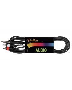 Boston audio kabel, zwart, 1.5 meter, 2x rca - jack mono