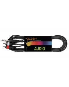 Boston audio kabel, zwart, 1.5 meter, 2x rca - jack stereo