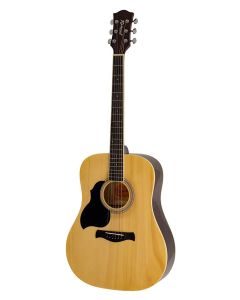 Richwood Artist Series linkshandige akoestische gitaar, dreadnought, naturel, die cast mechanieken, in full color doos