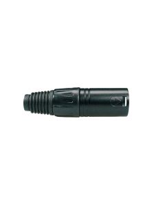 Boston xlr plug, male, 5-polig, zwart, zwarte kabel huls