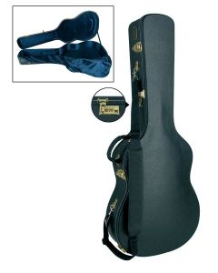 Boston Traditional Pro deluxe koffer voor klassieke gitaar, hout, gewelfde vormkoffer, met slot en schouderriem