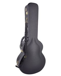 Boston Traditional Pro deluxe koffer voor jazzgitaar (16 inch),  hout, gewelfde vormkoffer, met slot en schouderriem