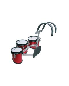 Hayman multi timp tom (trio), kindermodel, 6 inch  8 inch  10 inch, rood, met aluminium harnas