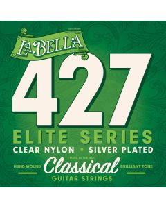 La Bella Elite snarenset klassiek, clear nylon trebles, silverplated basses