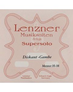 Lenzner D-6-snaar voor diskantgamba, gut-silver, mensuur: 38 cm.