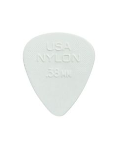 Dunlop Nylon Standard 0.38 mm. plectra, nylon, wit, 12-pack