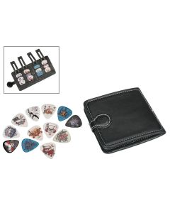 Boston pick pouch, zwart, synthetisch, met 12 gedessineerde plectrums