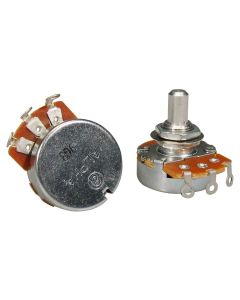 Alpha 250K audio potentiometer, solid shaft, short bushing .250", 3/8" diameter, for pickguard mount