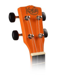 Korala sopraan ukelele, hout, met gitaarmechanieken, incl. tas, oranje