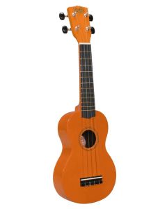 Korala sopraan ukelele, hout, met gitaarmechanieken, incl. tas, oranje