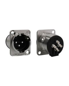 Switchcraft XLR chassis connector, male, voor N-style D-hole