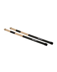 Hayman drumrods, houten, zwart handvat, 19 staven, rubber ring, lengte 400 mm, diameter bol 15 mm.