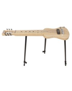 SX lapsteel gitaar, USA swamp ash, met tas en driepoot standaard, naturel