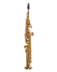 Stewart Ellis Pro Series sopraansax, Pisoni polsters, 1-piece body, goudlak, incl. softcase