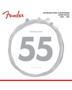 Fender Stainless 9050s snarenset elektrische basgitaar, stainless steel flatwound, medium, 055-070-090-105